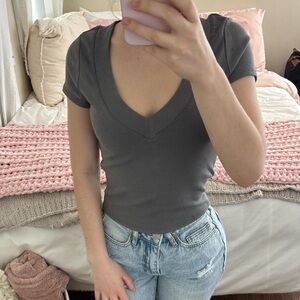 Pacsun Gray V-Neck Women's Top NWT